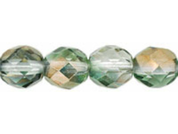 Fire-Polish 8mm : Luster - Green/Crystal (25pcs)