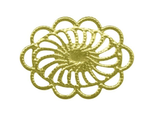 Brass Filigree, Oval (12 Pieces)