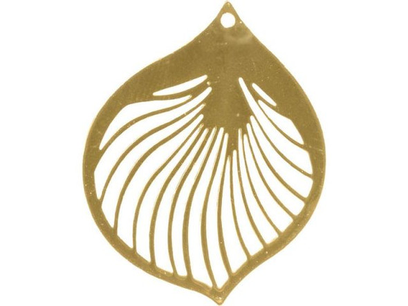Gold Plated Filigree, Leaf, 28x22mm (6 Pieces