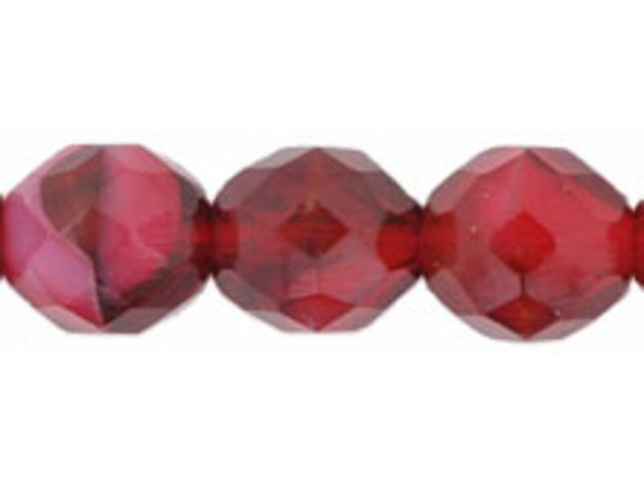 Fire-Polish 10mm : Pearl/Fuchsia (25pcs)