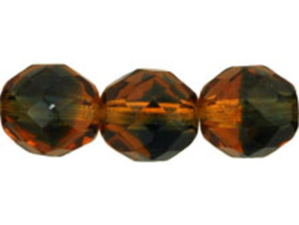 Fire-Polish 10mm : Topaz/Montana Blue (25pcs)