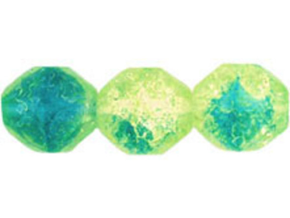 Crackle Fire-Polish 10mm : Green/Blue (25pcs)