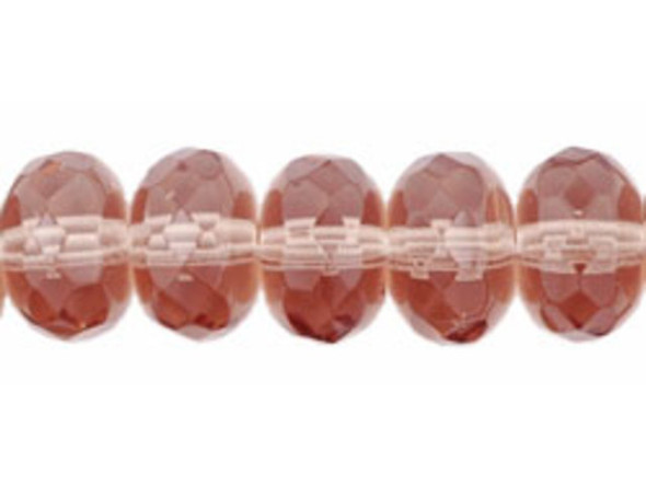 Gem-Cut Fire-Polish Rondelle 11 x 7mmmm : French Rose (25pcs)