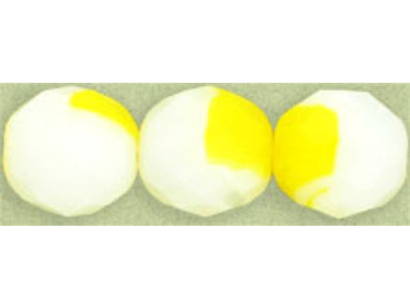 Fire-Polish 12mm : Lemon/ Milky White (25pcs)