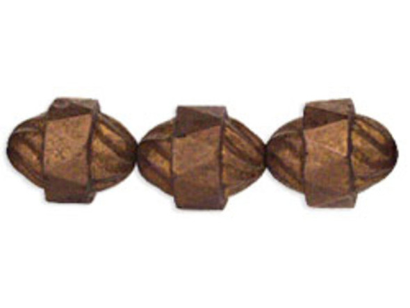 Antique Style Faceted 12 x 9mm Oval : Matte - Dk Bronze (25pcs)