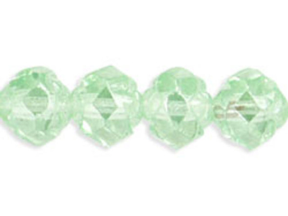 Small Rosebud Fire-Polish 6 x 5mm : Luster - Peridot (25pcs)