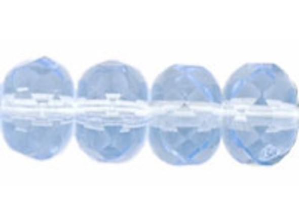 Gem-Cut Fire-Polish Rondelle 7 x 5mm : Lt Sapphire (25pcs)