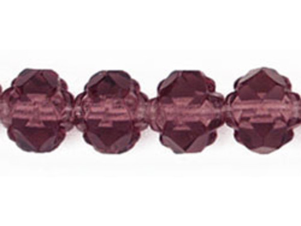 Small Rosebud Fire-Polish 6 x 5mm : Amethyst (25pcs)