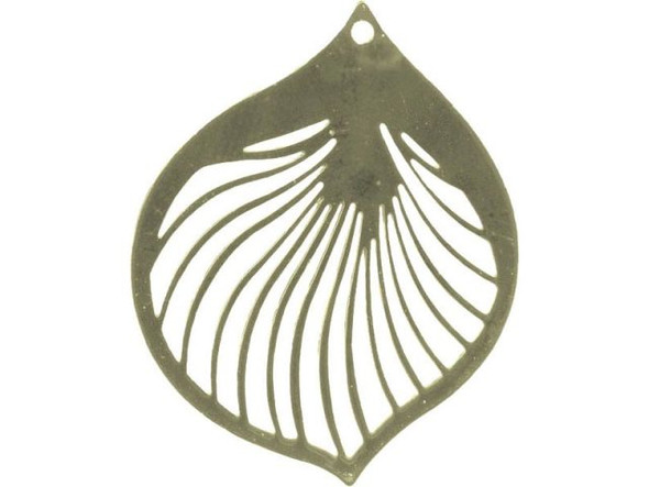 Antiqued Brass Plated Filigree, Leaf, 28x22mm (6 Pieces)