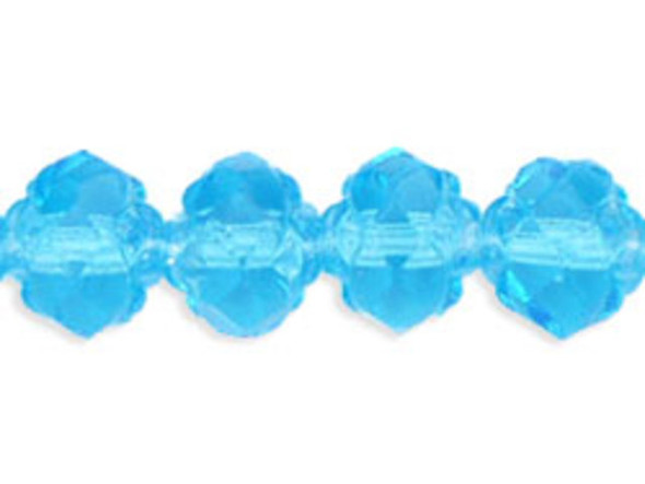 Small Rosebud Fire-Polish 6 x 5mm : Aquamarine (25pcs)