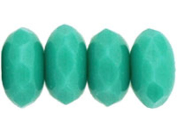 Gem-Cut Fire-Polish Rondelle 7 x 5mm : Turquoise (25pcs)