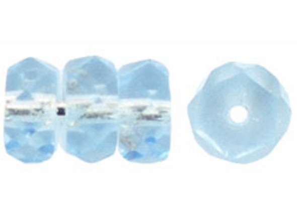 Fire-Polish 6 x 3mm - Rondelle : Lt Sapphire (50pcs)