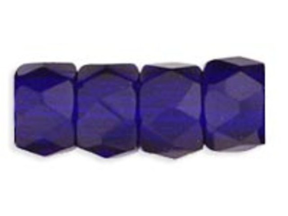 Faceted Crow Beads 6 x 4mm (2.5mm hole) : Cobalt (25pcs)