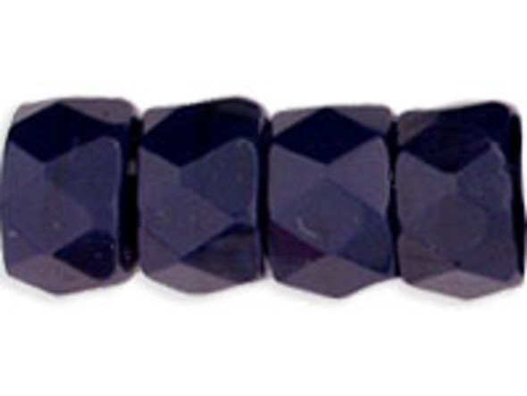 Faceted Crow Beads 6 x 4mm (2.5mm hole) : Opaque Navy Blue (25pcs)