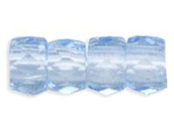 Faceted Crow Beads 6 x 4mm (2.5mm hole) : Lt Sapphire (25pcs)