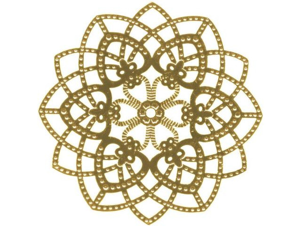 Gold Plated Filigree, Kaleidoscope, 40mm (pack)