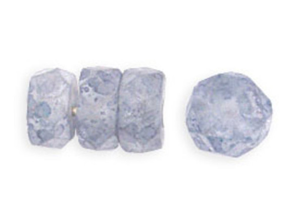 Fire-Polish 6 x 3mm - Rondelle : Luster - Stone Blue (50pcs)