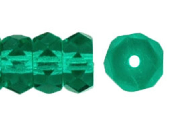Fire-Polish 6 x 3mm - Rondelle : Emerald (50pcs)