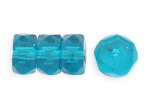 Fire-Polish 6 x 3mm - Rondelle : Teal (50pcs)