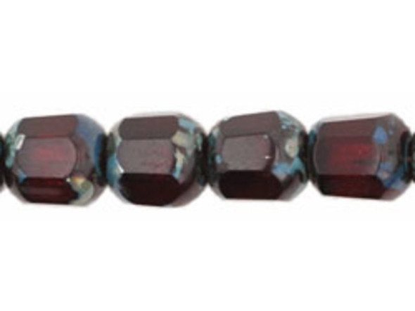 Antique Style Octagonal 6mm : Ruby (25pcs)