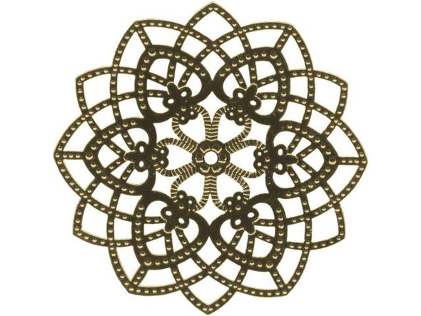 Antiqued Brass Plated Filigree, Kaleidoscope, 40mm (6 Pieces)