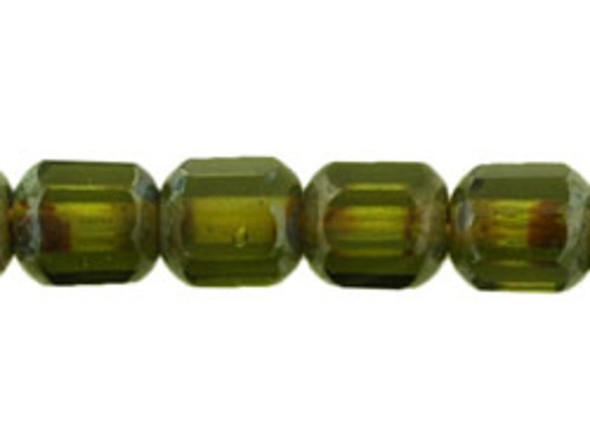 Antique Style Octagonal 6mm : Olivine (25pcs)