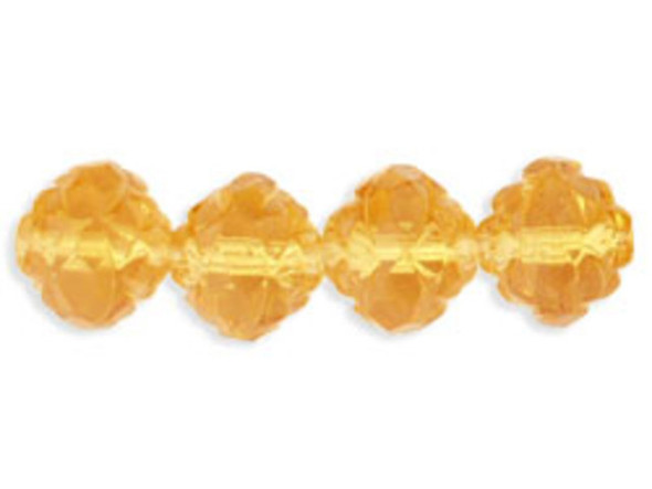 Rosebud Fire-Polish 8 x 7mm : Lt Topaz (25pcs)