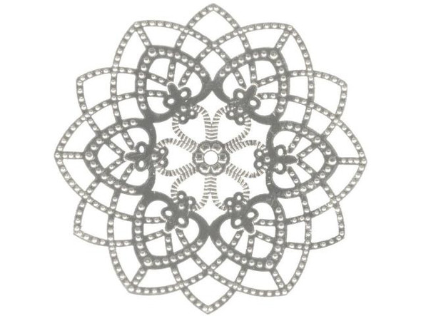 Silver Plated Filigree, Kaleidoscope, 40mm (pack)