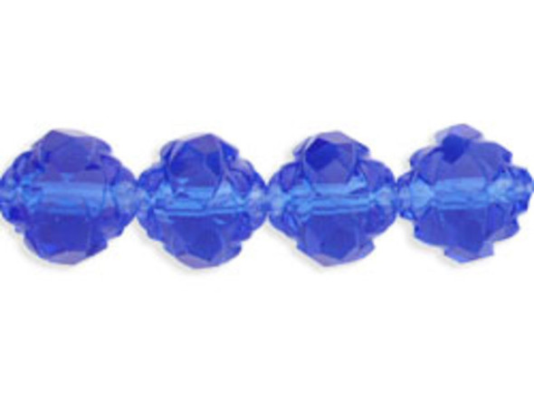 Rosebud Fire-Polish 8 x 7mm : Sapphire (25pcs)