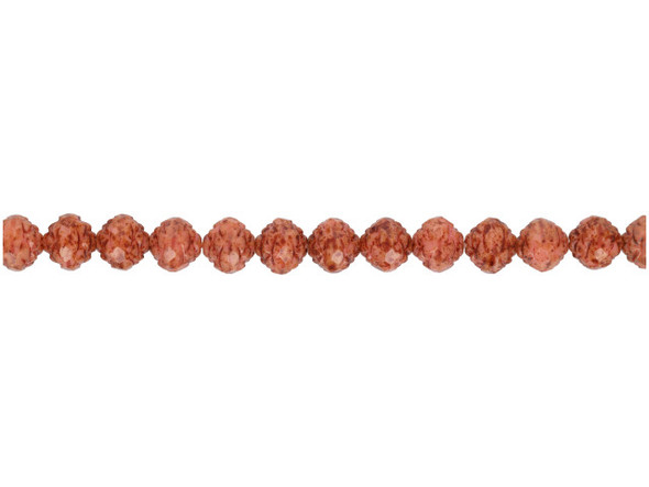 Rosebud Fire-Polish 8 x 7mm : Coral Pink - Picasso FULL (25pcs)