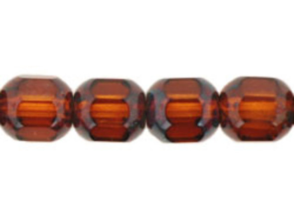 Antique Style Octagonal 8mm : Dk Topaz (25pcs)