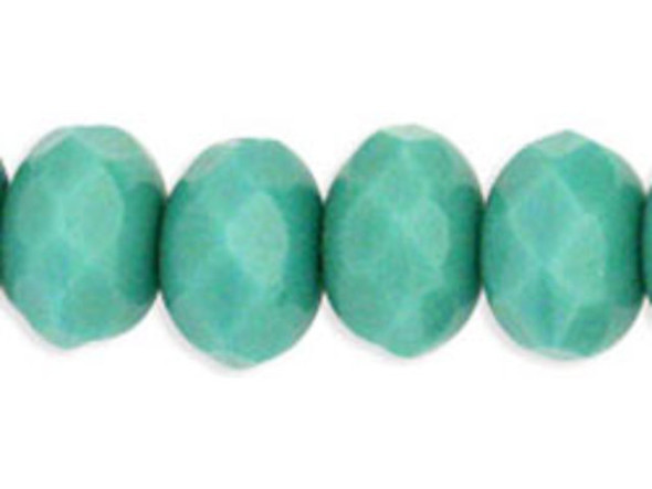 Gem-Cut Fire-Polish Rondelle 9 x 6mm : Turquoise (25pcs)