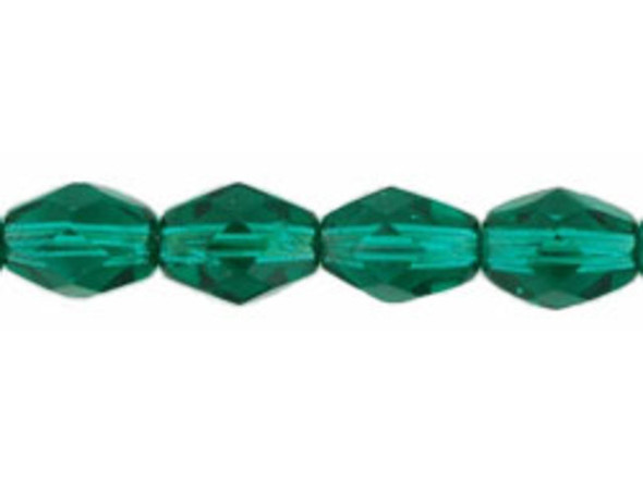 Fire-Polish 8/6mm - Oval : Emerald (25pcs)
