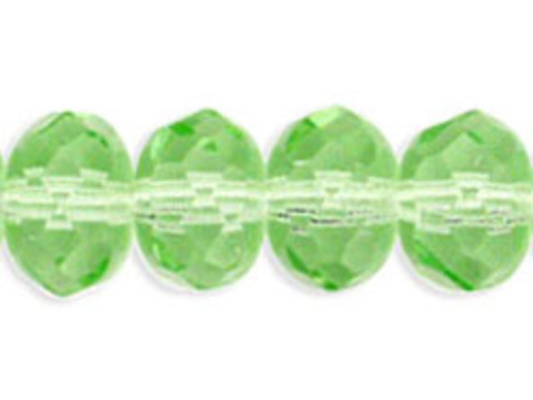 Gem-Cut Fire-Polish Rondelle 9 x 6mm : Peridot (25pcs)