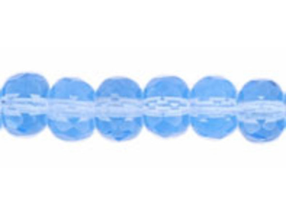 Gem-Cut Fire-Polish Rondelle 5 x 3mm : Blue Chalcedony (50pcs)