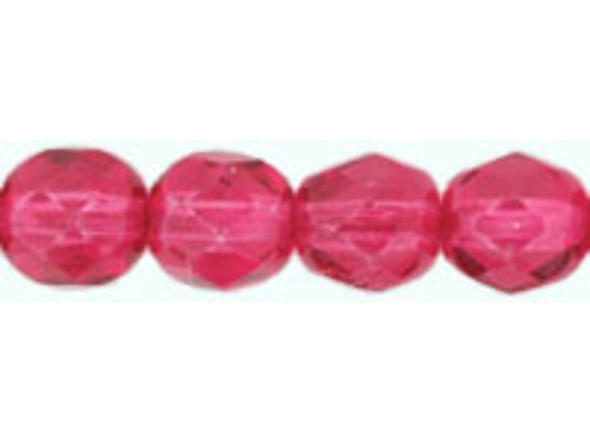 Pearl Coat - Fire-Polish 6mm : Coated - Dk Fuchsia Rose (75pcs)