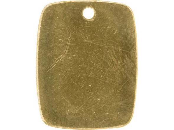 Brass Stamping Blank, Tablet with Hole, 24x19mm (each)