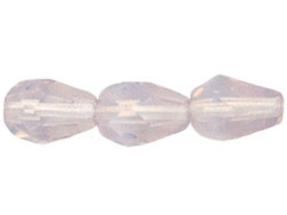 Fire-Polish 7 x 5mm - Teardrop : Milky Amethyst (25pcs)