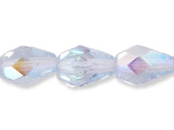 Fire-Polish 7 x 5mm - Teardrop : Alexandrite AB (25pcs)