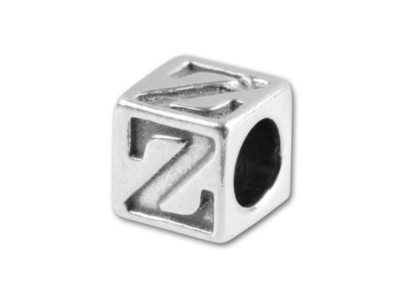 Sterling Silver 5.6mm Alphabet Bead - Z