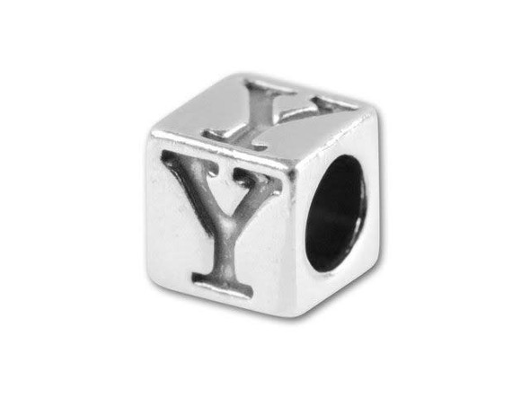 Spell out your name and favorite phrases with this sterling silver 5.6mm alphabet bead featuring the letter Y. This alphabet bead allows you to completely personalize all of your jewelry designs and the bright sterling silver ensures they will look and feel high-quality. The letter appears on four sides of the bead, so it's sure to be visible at all times. Whether you're spelling young, Yvette or Yuma, this is the bead you need.