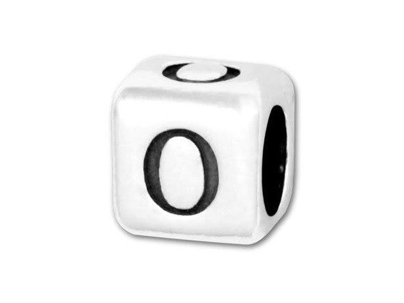 This quality sterling silver alphabet bead features the letter O printed on four sides. Made in the USA, this 4.5mm alphabet bead has a 3mm hole and is wonderful for beaded baby name bracelets, jewelry made with silver charms, and graduation jewelry and other items commemorating special events. This alphabet bead is among the finest quality you will find anywhere. The brilliant silver shine will complement any color palette.