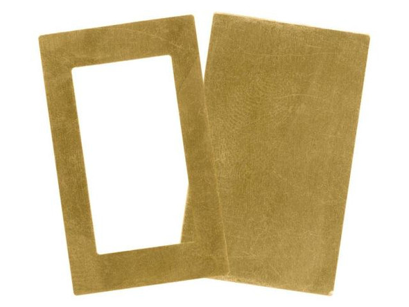 Brass Blank, Rectangle with Rectangle Window (10 set pack)