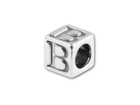 Sterling Silver 4.5mm Alphabet Bead - B