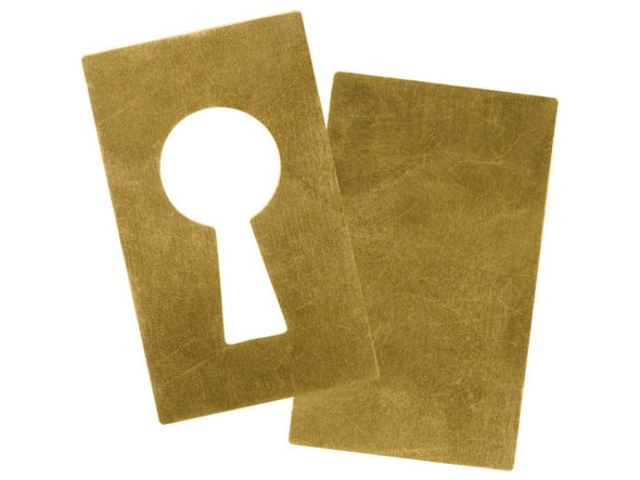 Brass Blank, Rectangle with Key Hole Window (10 set pack)