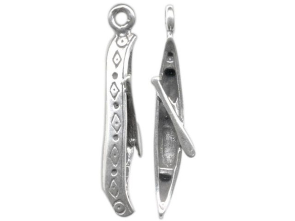 Sterling Silver Canoe Charm (Each)