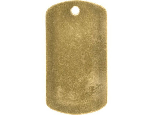 24ga Brass Blank, Dog Tag with Hole, 35x19mm #44-720-02