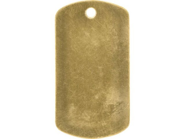 24ga Brass Blank, Dog Tag with Hole, 35x19mm (Each)