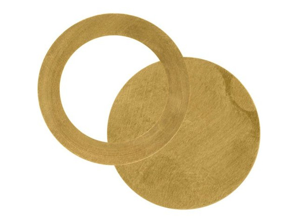 Brass Blank, Circle with Circle Window (10 set pack)