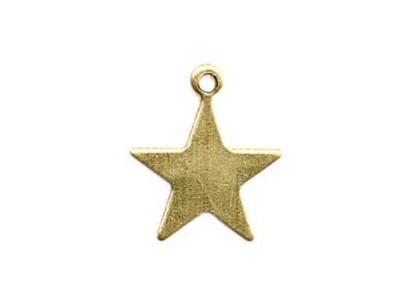 Brass Charm, Star, 12mm (12 Pieces)